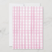 パンプキンファーム納屋周囲の庭ピンクガールパーティー誕生日 招待状 (裏面)