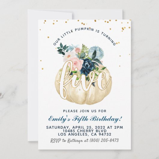 パンプキンフィフス誕生日招待状 招待状 (正面)