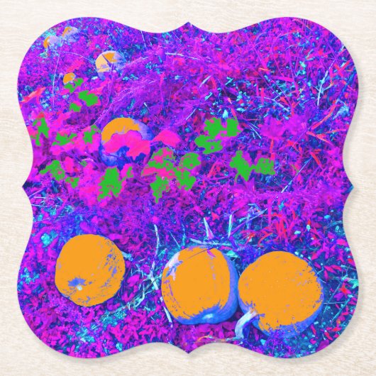 パンプキンフィールドポップ・アートのインアートスタイル ペーパーコースター (正面)