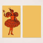 パンプキンフェアリーのハロウィーンブックマークまたは小さなカード (正面&裏面)