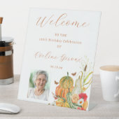 パンプキンフォト100th誕生日秋ウェルカムサイン 台座サイン (インサイチュ)