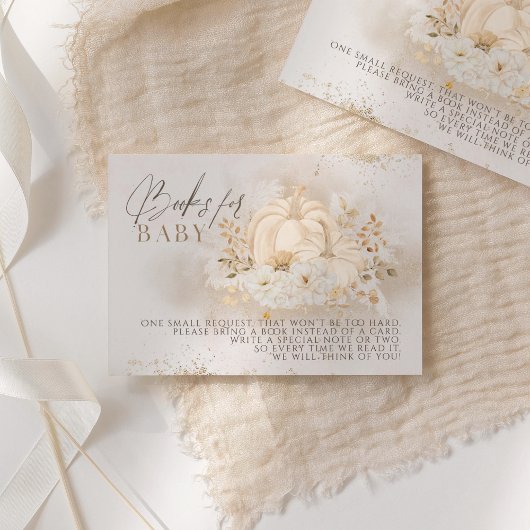 パンプキンフォール 花束 & パンパス ベイビーシャワー ブック エンクロージャーカード