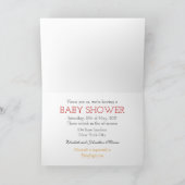 パンプキンフクロウ&ギンガムベビーシャワー招待状 サンキューカード (内部)