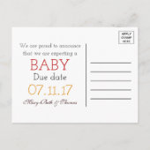 パンプキンフクロウ&ギンガム新生児発表 案内ポストカード (裏面)