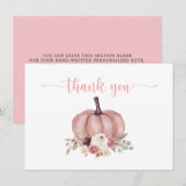 パンプキンフラワル、ラスティックシャワー、誕生日感謝 サンキューカード (正面/裏面)