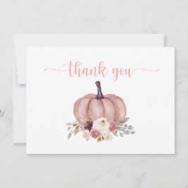 パンプキンフラワル、ラスティックシャワー、誕生日感謝 サンキューカード