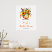 パンプキンフラワーブーケブライダルシャワーウェルカム ポスター (キッチン)