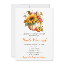 パンプキンフラワーブーケベビーシャワー