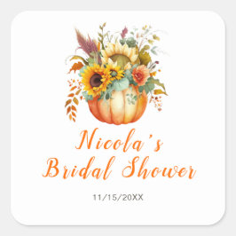 パンプキンフラワーブーケ ブライダルシャワー スクエアシール