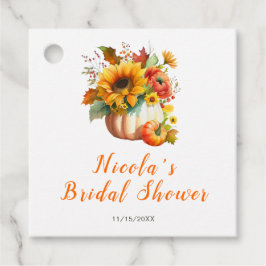 パンプキンフラワーブーケ ブライダルシャワー フェイバータグ