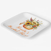 パンプキンフラワーブーケ ブライダルシャワー ペーパープレート (傾斜あり)