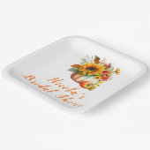 パンプキンフラワーブーケ ブライダルシャワー ペーパープレート (傾斜あり)