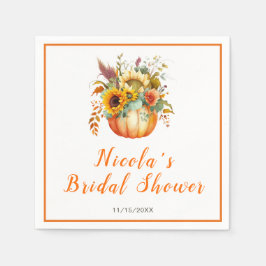 パンプキンフラワーボウquet ブライダルシャワー スタンダードカクテルナプキン