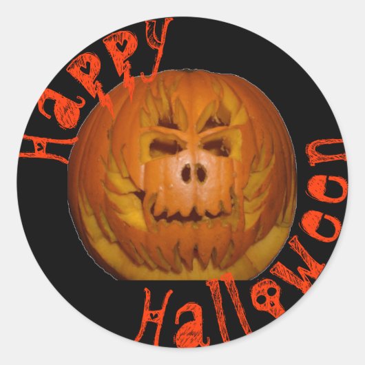パンプキンフレーミングスカル ラウンドシール (正面)