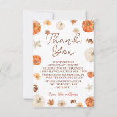パンプキンフローラボホ秋ベビーシャワー サンキューカード (正面)