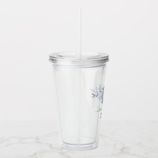 パンプキンフローラルベイビーシャワーダスティーブルー アクリルタンブラー (右)