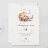 パンプキンフローラ感謝祭ディナー招待状 招待状 (正面)