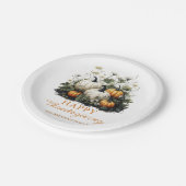 パンプキンフローラ感謝祭ディナー紙プレート ペーパープレート (アングル)