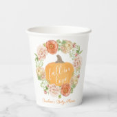 パンプキンフローラ秋インラブ秋ブライダルシャワー 紙コップ (裏面)