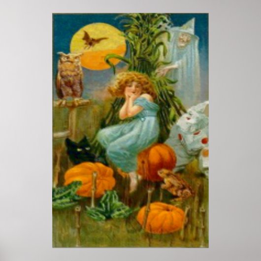 パンプキンブラックキャットウィッチピエロフクロウカエルこうもり ポスター (正面)