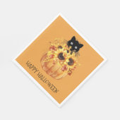 パンプキンブラックキャットハロウィンナプキン スタンダードランチョンナプキン (角)