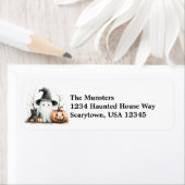 パンプキンブラックキャット幽霊水彩ハッピーハローウィン ラベル (インサイチュ)