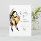 パンプキンブラックボウバースデーパーティーの招待 招待状 (スタンド正面)