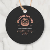 パンプキンブラックモダンオレンジハローウィンパーティ フェイバータグ (裏面)