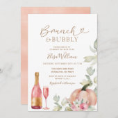 パンプキンブランチ&バブリー秋ブライダルシャワー 招待状 (正面/裏面)