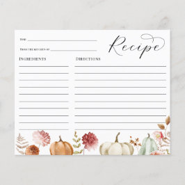 パンプキンブルゴーニュフローラブライダルシャワーレシピカード