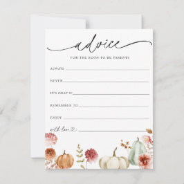 パンプキンブルゴーニュフローラベビーアドバイスカード 招待状