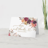 パンプキンブルゴーニュ結婚フローラありがとう カード (正面)