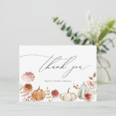 パンプキンブルゴーニュ花ブライダルシャワーありがとう サンキューカード (スタンド正面)
