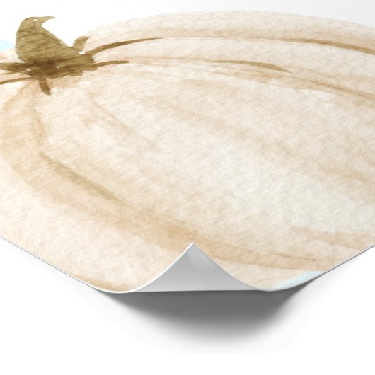 パンプキンブルーギンガムベビーシャワーウェルカム ポスター (角)