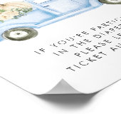 パンプキンブルートラックおむつラッフル男の赤ちゃんシャワー ポスター (角)