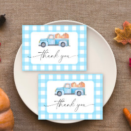 パンプキンブルートラックサンキューカード サンキューカード