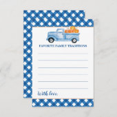 パンプキンブルートラックベビーシャワー家族の伝統 出欠カード (正面/裏面)
