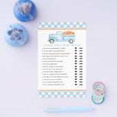 パンプキンブルートラックベビー推測誰が赤ちゃんシャワーゲーム チラシ (シングル)