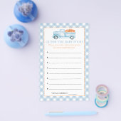 パンプキンブルートラック推測ベビー食品シャワーゲーム チラシ (シングル)