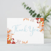 パンプキンブルートラック秋ベビーシャワーサンキューカード (スタンド正面)