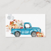 パンプキンブルートラック秋ベビーシャワーブックベビー エンクロージャーカード (裏面)