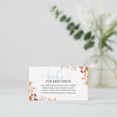 パンプキンブルートラック秋ベビーシャワーブックベビー エンクロージャーカード (スタンド正面)