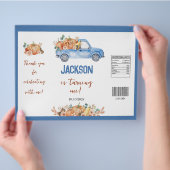 パンプキンブルートラック1st誕生日チップバッグラッパー チラシ (手)