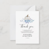 パンプキンブルーフローラベビーシャワーありがとう ノートカード (正面)