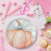 パンプキンブルーボウベビーシャワー ペーパープレート (パーティー)