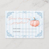 パンプキンブルーボウ赤ちゃんシャワーの数 エンクロージャーカード