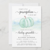 パンプキンブルーミントウォーター色男の赤ちゃん散布 招待状 (正面)