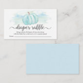 パンプキンブルーミントオムツラッフルベビーシャワー エンクロージャーカード (正面/裏面)