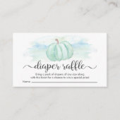 パンプキンブルーミント水彩おむつラッフルシャワー エンクロージャーカード (正面)