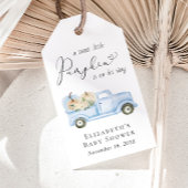 パンプキンブルーヴィンテージトラック男の赤ちゃんシャワー ギフトタグ